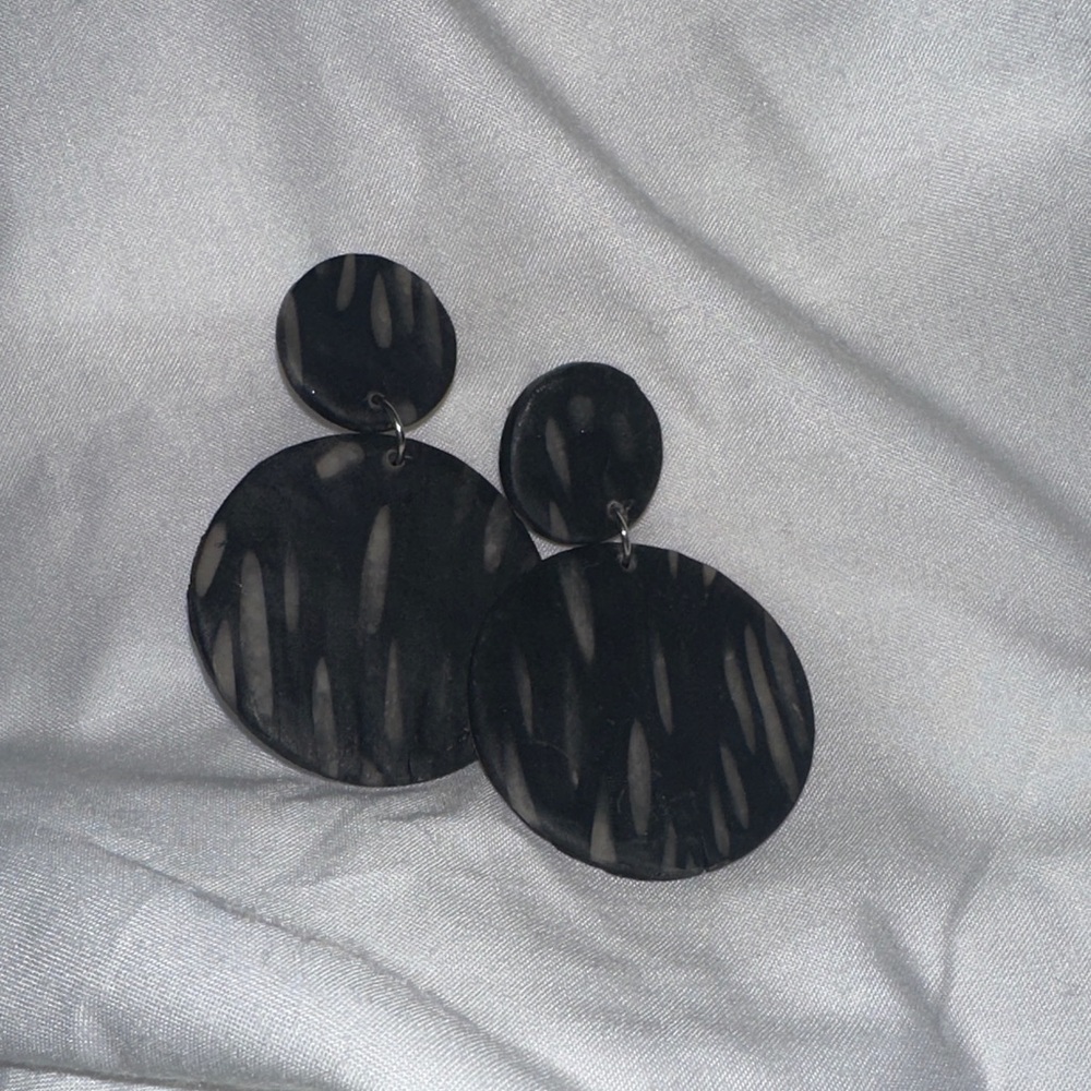 Black and Gray Statement Earrings
